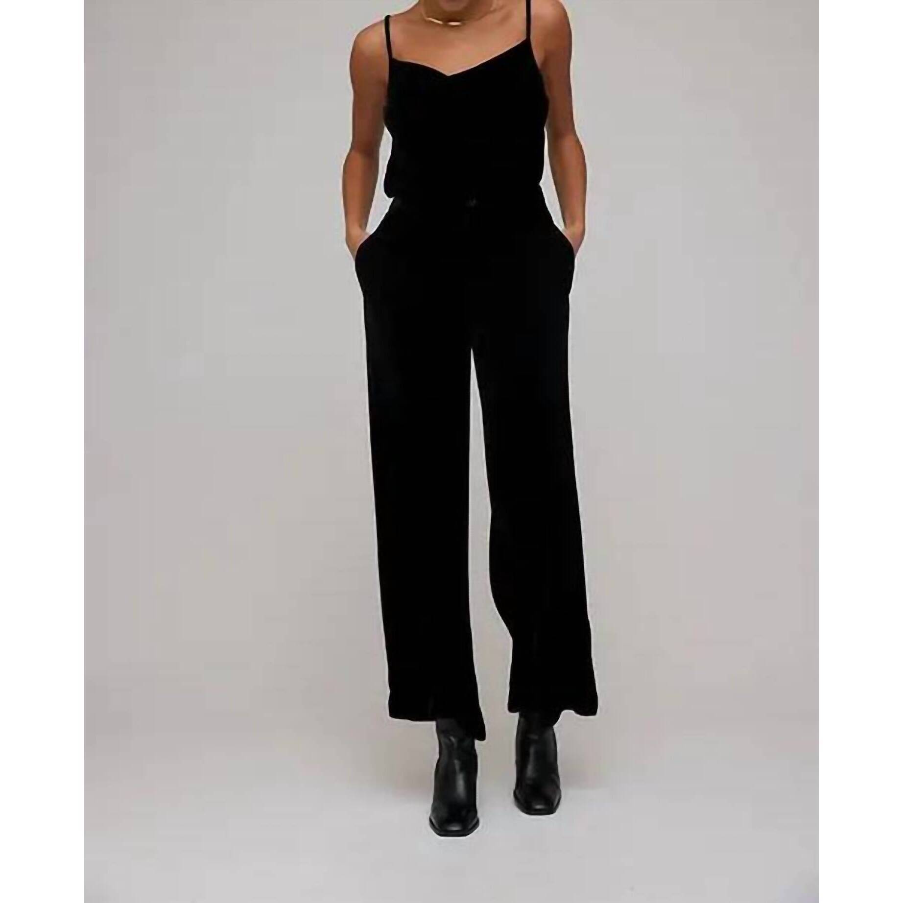 New Bella Dahl Velvet Wide Leg Trouser In Black